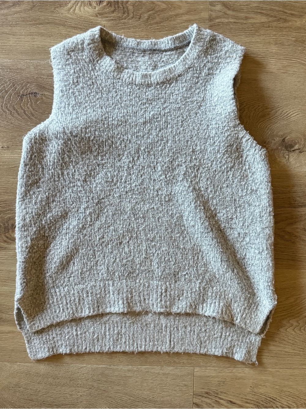 Knit Sleeveless Sweater Vest - Neutral Cream